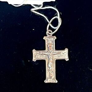 925 Sterling Silver 3D Christian Jesus Christ Cross Catholic Crucifix/ Amulet